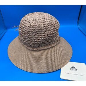 Women FURTALK Wide Brim Straw Sun Hat Size M/L